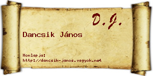 Dancsik János névjegykártya