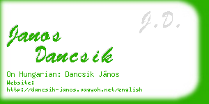 janos dancsik business card